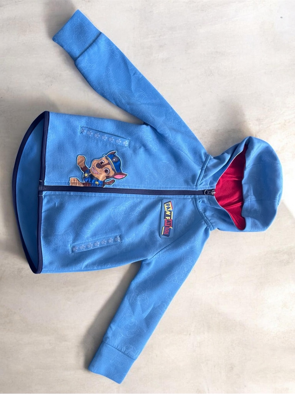 3T Nickelodeon Blue and Red Toddler Hoodie with Paw Patrol Patch